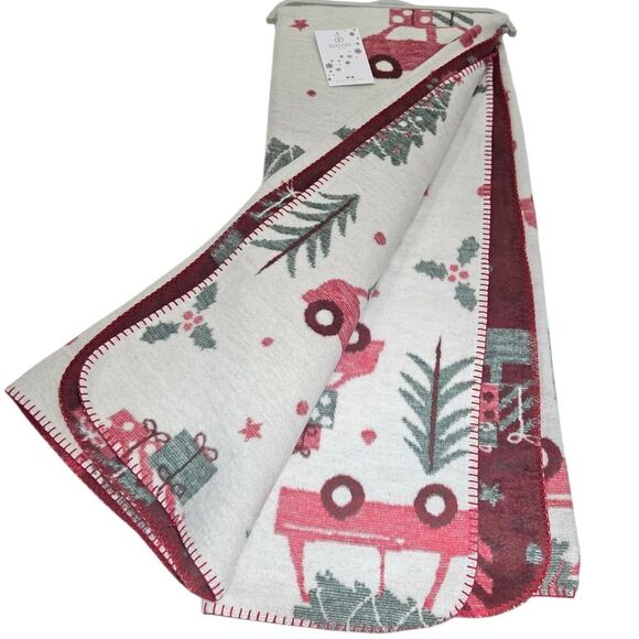 Docofil Christmas Reversible Soft Throw Blanket w/ Cotton 51x67 Made in Portugal - Picture 3 of 12